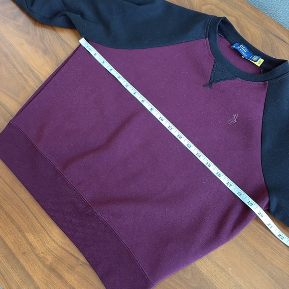 Polo Ralph Lauren Double Knit Tech Crop Color-block Logo Sweatshirt Size Small - Picture 8 of 10